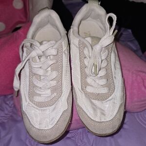 Stylish White and Tan Kids Shoes